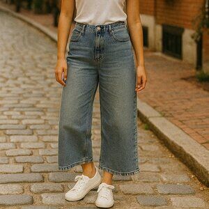 Uptus Studios Toronto Medium Blue Wash Women's Wide-Leg Jeans Size 36